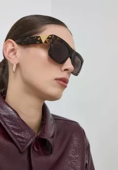 Bottega Veneta ochelari de soare BV1178S femei, culoarea maro imagine