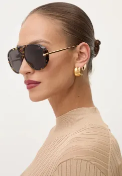 Bottega Veneta ochelari de soare femei, culoarea maro, BV1273S imagine