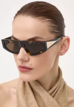 Bottega Veneta ochelari de soare femei, culoarea maro, BV1277S imagine