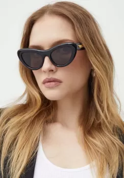 Bottega Veneta ochelari de soare femei, culoarea negru, BV1282S imagine