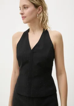 Bruuns Bazaar bluza din amestec de lana culoarea negru, cu imprimeu, BBW4266 imagine