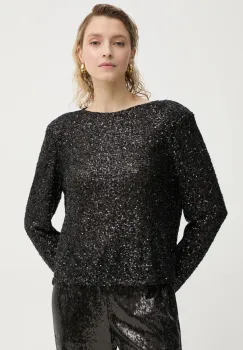 Bruuns Bazaar bluza femei, culoarea negru, cu imprimeu, BBW4193 imagine