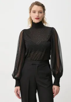 Bruuns Bazaar bluza femei, culoarea negru, modelator, BBW4285 imagine