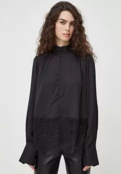 Bruuns Bazaar bluza femei, culoarea negru, neted imagine