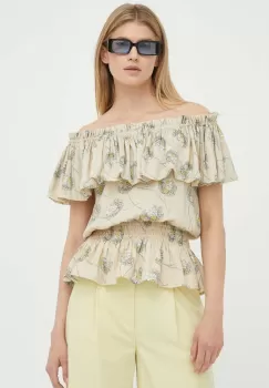Bruuns Bazaar bluza Oleander Edias femei, culoarea bej, modelator imagine