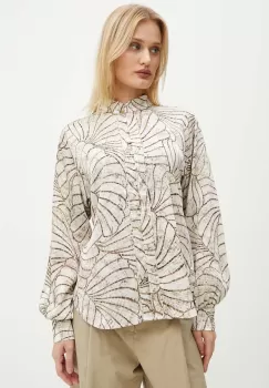 Bruuns Bazaar camasa AcaciaBBMeras shirt femei, culoarea bej, regular, BBW4179 imagine