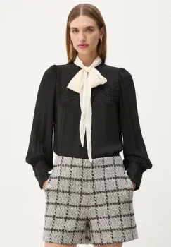 Bruuns Bazaar camasa CamillaBBDura shirt femei, culoarea negru, cu guler clasic, regular, BBW4104 imagine
