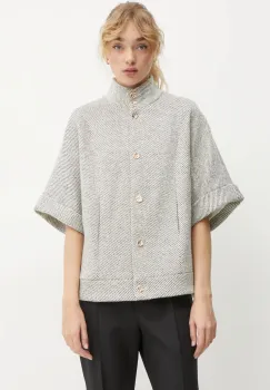 Bruuns Bazaar geaca din amestec de lana culoarea gri, de tranzitie, oversize, BBW4198 imagine