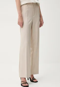 Bruuns Bazaar pantaloni femei, culoarea bej, lat, high waist, BBW4411 imagine