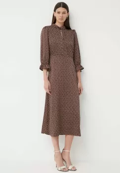 Bruuns Bazaar rochie Acacia Clarena culoarea bej, midi, drept imagine