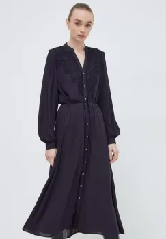 Bruuns Bazaar rochie culoarea albastru marin, midi, drept imagine