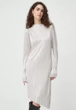 Bruuns Bazaar rochie culoarea argintiu, midi, drept imagine
