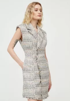 Bruuns Bazaar rochie culoarea bej, mini, drept imagine