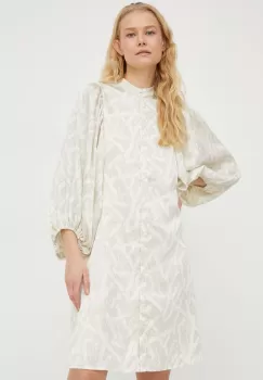 Bruuns Bazaar rochie culoarea bej, mini, drept imagine