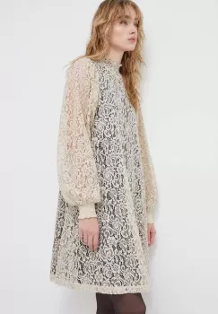 Bruuns Bazaar rochie culoarea bej, mini, drept imagine