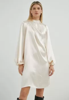 Bruuns Bazaar rochie culoarea bej, mini, drept imagine