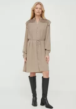 Bruuns Bazaar rochie culoarea bej, mini, evazati imagine