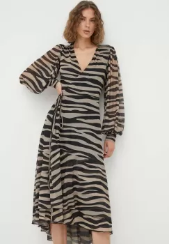 Bruuns Bazaar rochie culoarea maro, midi, evazati imagine