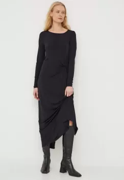 Bruuns Bazaar rochie culoarea negru, maxi, mulata imagine