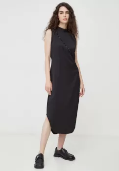 Bruuns Bazaar rochie culoarea negru, midi, drept imagine