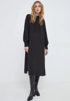 Bruuns Bazaar rochie culoarea negru, midi, evazati imagine