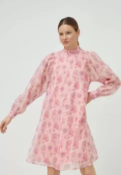 Bruuns Bazaar rochie culoarea roz, mini, oversize imagine