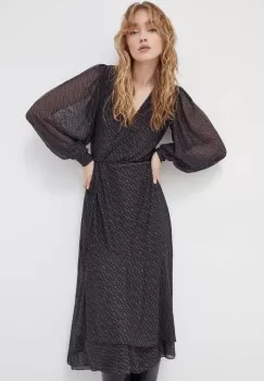 Bruuns Bazaar rochie culoarea verde, midi, evazati imagine