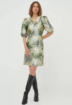 Bruuns Bazaar rochie culoarea verde, mini, drept imagine