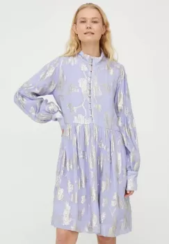 Bruuns Bazaar rochie culoarea violet, mini, evazati imagine