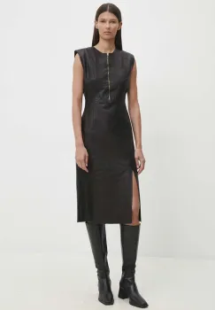 Bruuns Bazaar rochie de piele SoftBBAgathea leather dress culoarea negru, mini, mulata, BBW4183 imagine