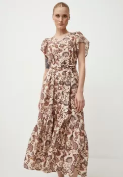 Bruuns Bazaar rochie din amestec de in ZeodaryBBMaysie dress culoarea roz, maxi, evazati, BBW3934 imagine