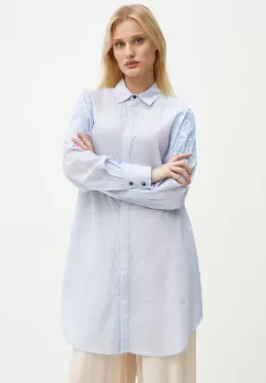 Bruuns Bazaar rochie din bumbac ArgeratumBBArdes shirt mini, oversize, BBW4095 imagine