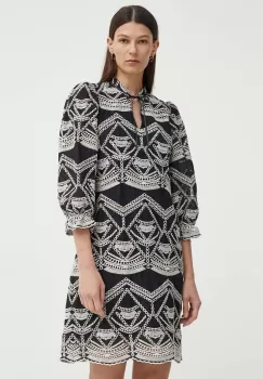 Bruuns Bazaar rochie din bumbac ArvensisBBAbami dress culoarea negru, mini, evazati, BBW3919 imagine