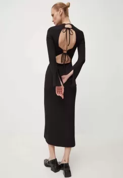 Bruuns Bazaar rochie LuteaBBElliana dress culoarea negru, midi, drept, BBW3979 imagine