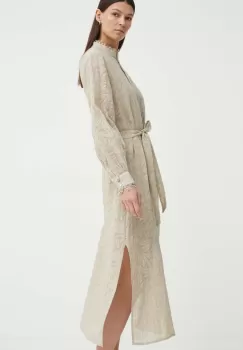 Bruuns Bazaar rochie MacluraBBCarlia dress culoarea bej, maxi, drept, BBW3994 imagine