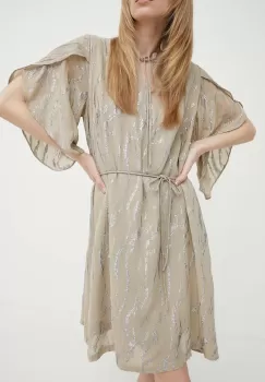 Bruuns Bazaar rochie OdiaBBParez dress culoarea bej, mini, drept, BBW3953 imagine