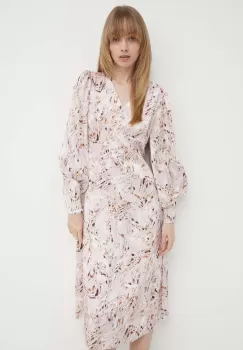 Bruuns Bazaar rochie PellitoryBBLenea dress culoarea roz, midi, evazati, BBW3984 imagine