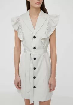 Bruuns Bazaar rochie PinBBMikala dress culoarea gri, mini, drept, BBW3831 imagine