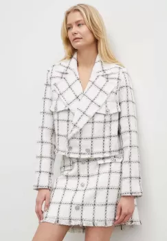 Bruuns Bazaar sacou culoarea alb, un singur rand de nasturi, modelator imagine