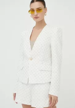 Bruuns Bazaar sacou culoarea alb, un singur rand de nasturi, modelator imagine