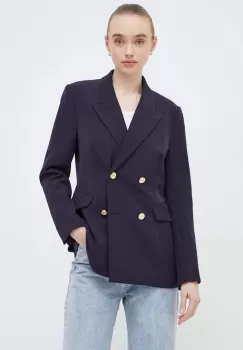 Bruuns Bazaar sacou culoarea albastru marin, un singur rand de nasturi imagine