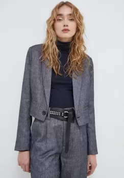 Bruuns Bazaar sacou culoarea gri, un singur rand de nasturi, neted imagine