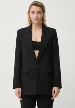 Bruuns Bazaar sacou din lana culoarea negru, un singur rand de nasturi, BBW4206 imagine