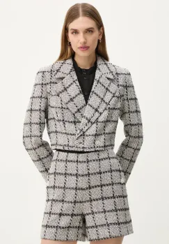 Bruuns Bazaar sacou DoxaBBNanyas short blazer culoarea gri, cu doua randuri de nasturi, modelator, BBW4175 imagine