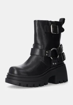 Buffalo botine Bravr Biker Lo femei, culoarea negru, cu platforma, izolare usoara, 1220067-BLK imagine