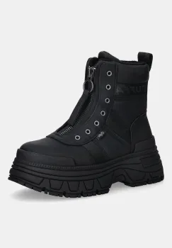 Buffalo botine Fusion Front Zip culoarea negru, cu platforma, izolat, 1270130-BLK imagine