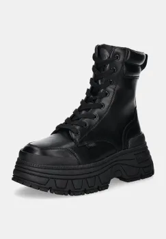 Buffalo botine Fusion Lace Up Mid femei, culoarea negru, cu platforma, 1622519-BLK imagine