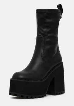 Buffalo botine Killah Sock Boot femei, culoarea negru, cu toc drept, 1622376-BLK imagine