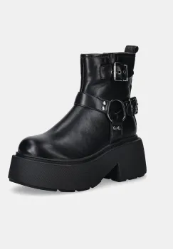 Buffalo botine Vicious Biker Short culoarea negru, cu platforma, 1270157-BLK imagine