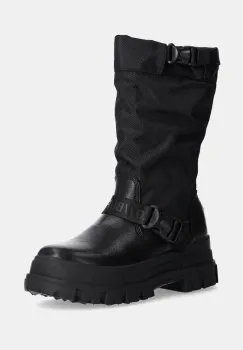 Buffalo cizme Aspha Com On femei, culoarea negru, cu toc plat, 1220047-BLK imagine